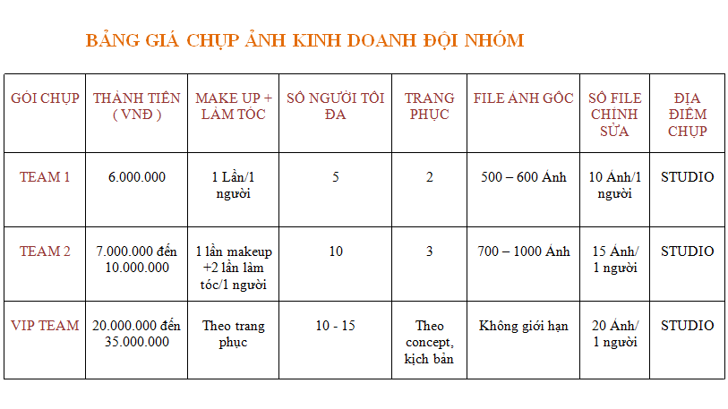 Báo Giá Chụp Ảnh Doanh Nhân - Rose Studio